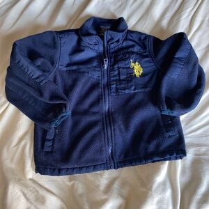 U.S. Polo Assn. Navy Blue Kids Jacket with Yellow Logo